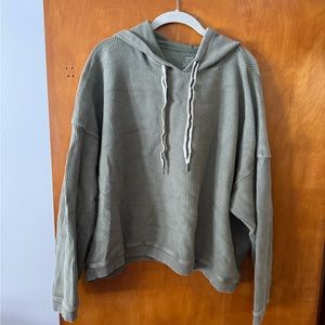 Aerie Corduroy Cropped Hoodie